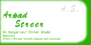 arpad streer business card